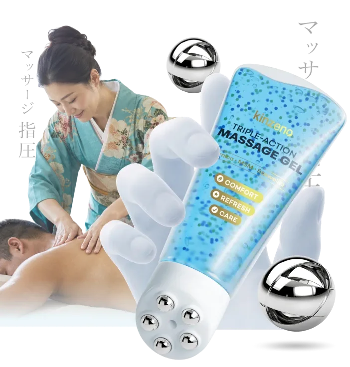 Bead massage used on the leg